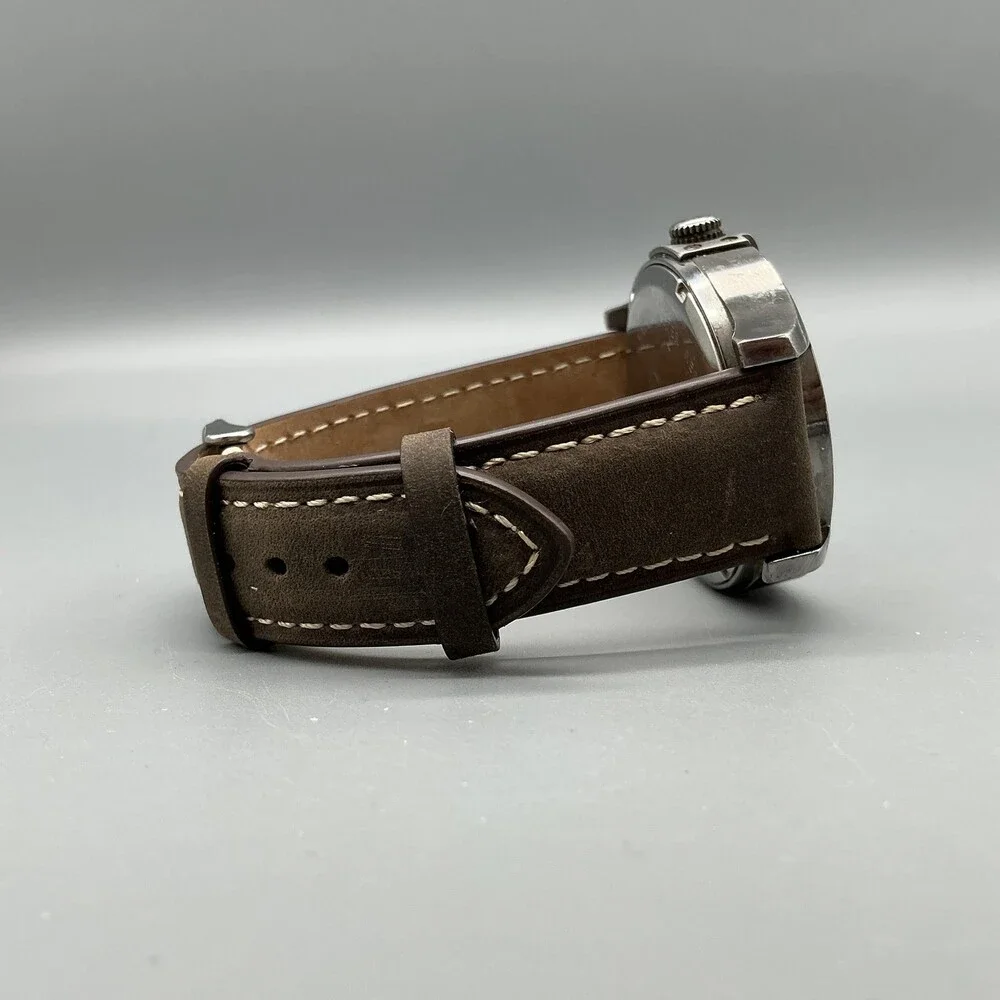 Dolce&Gabbana D&G Time Mens Watch 43mm Gray Dial Brown Leather Date New Battery